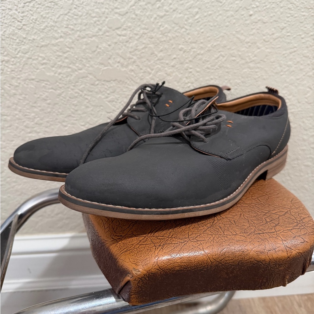 Men's Dark Gray Lace-Up Casual Dress Shoes